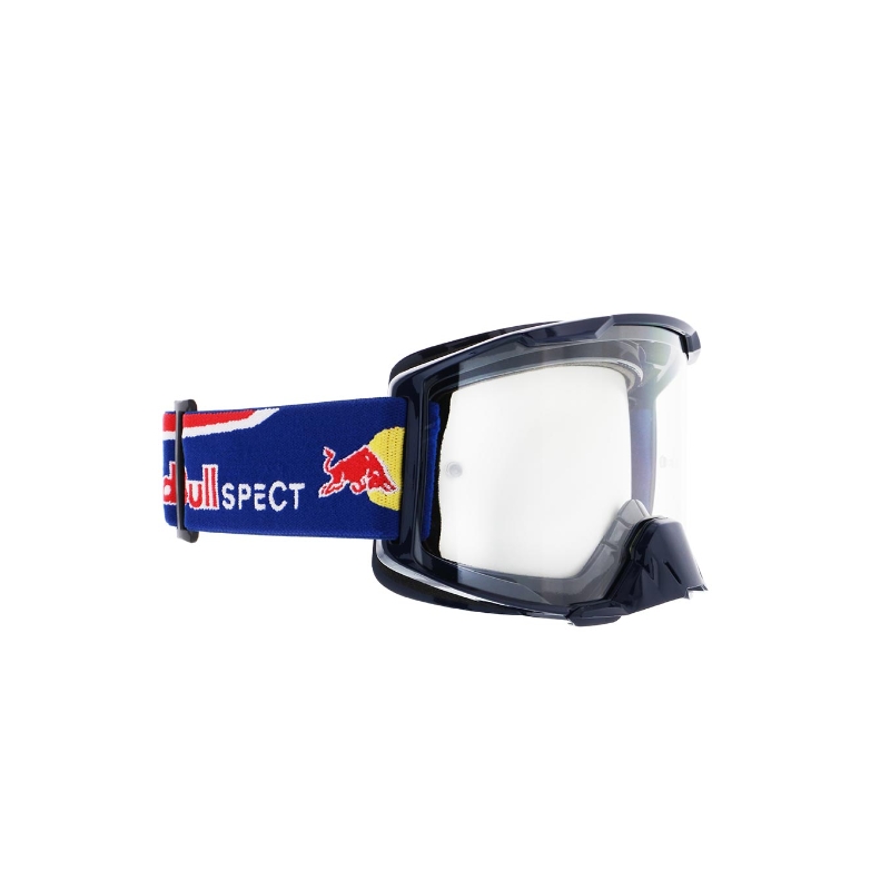 Motokrosa brilles Red Bull Spect STRIVE S zilas ar caurspīdīgu lēcu