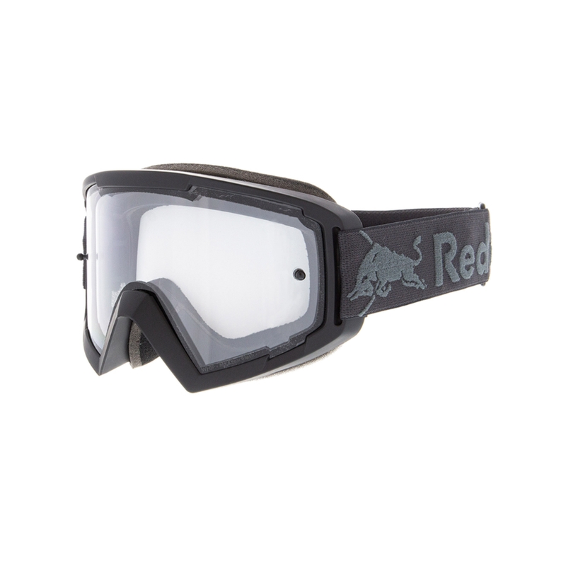Motokrosa brilles Red Bull Spect WHIP tumši pelēkas ar caurspīdīgu lēcu