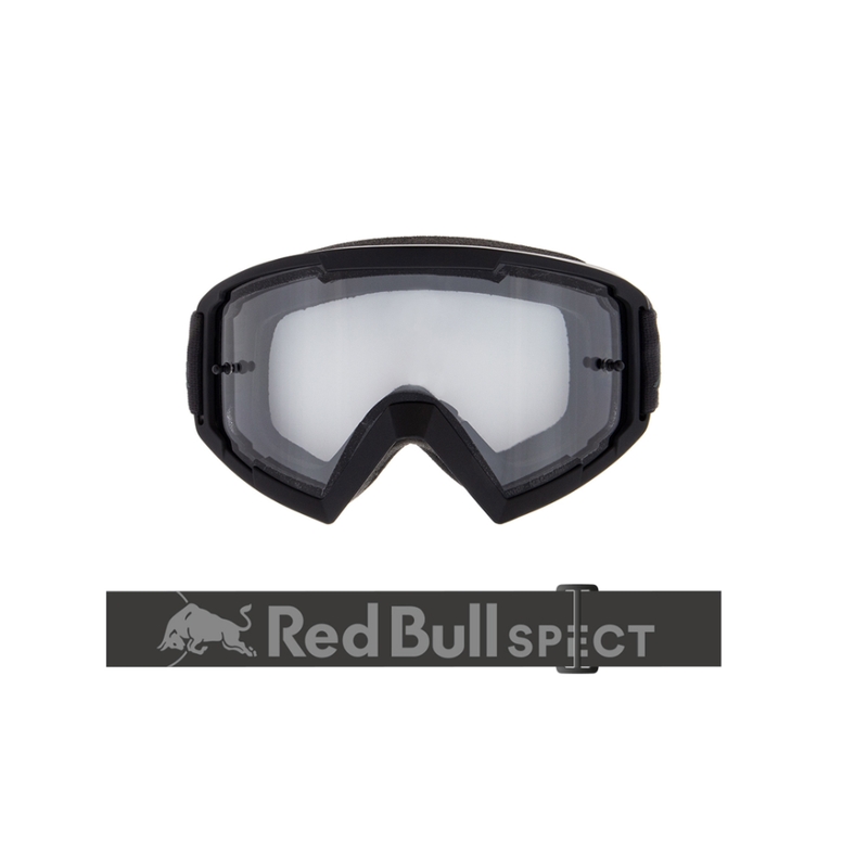 Motokrosa brilles Red Bull Spect WHIP tumši pelēkas ar caurspīdīgu lēcu