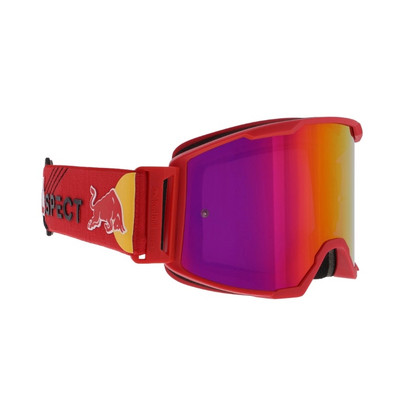 Motokrosa brilles Red Bull Spect STRIVE S sarkanas ar violetām lēcām