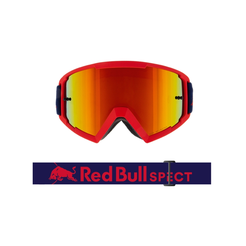 Motokrosa brilles Red Bull Spect WHIP sarkanas ar oranžu lēcu