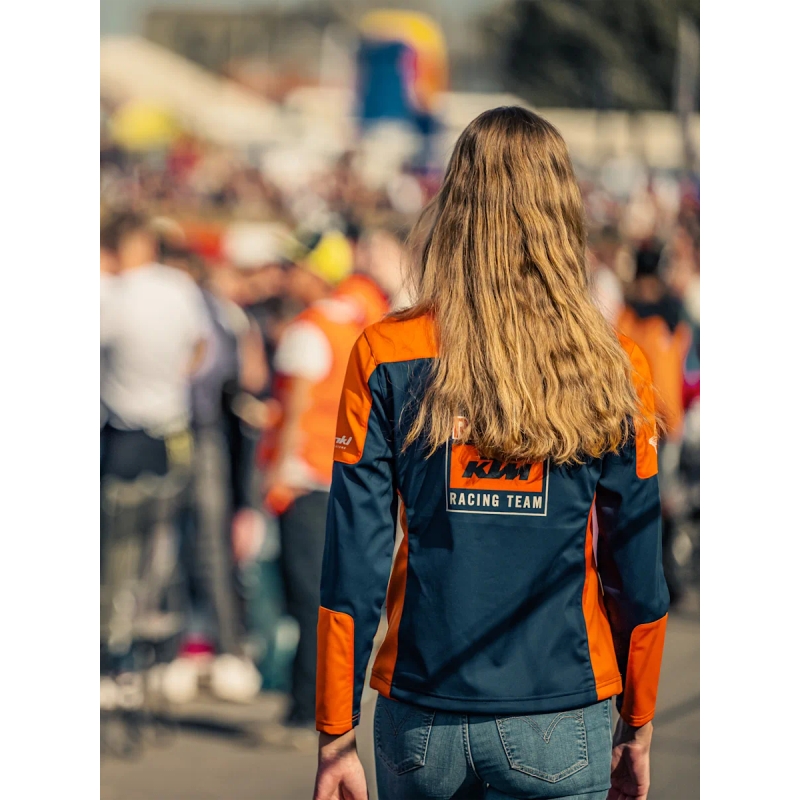 Sieviešu KTM Replica Team softshell jaka zili oranžā krāsā