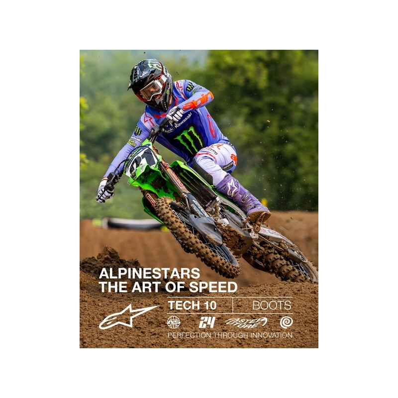Alpinestars Tech 10 motociklu zābaki violeti-melni-balti