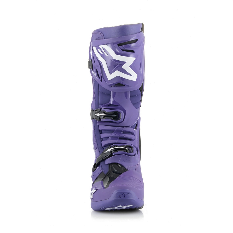 Alpinestars Tech 10 motociklu zābaki violeti-melni-balti