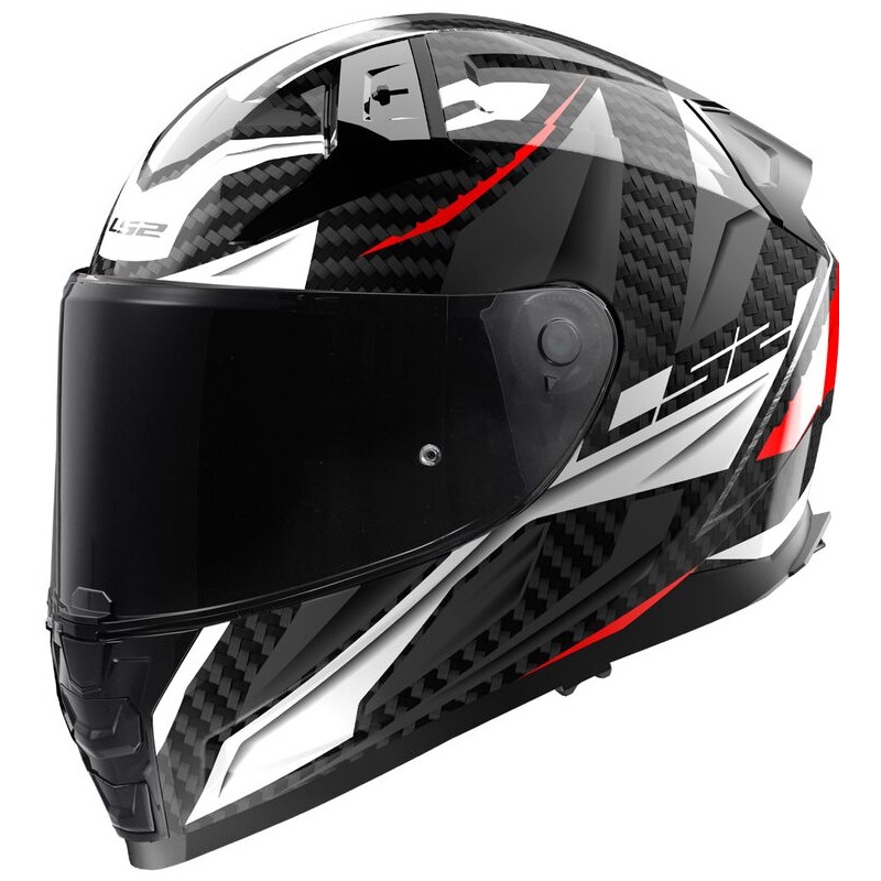 LS2 FF811 Vector II Carbon Savage balti-sarkani-pelēka integrālā motocikla ķivere