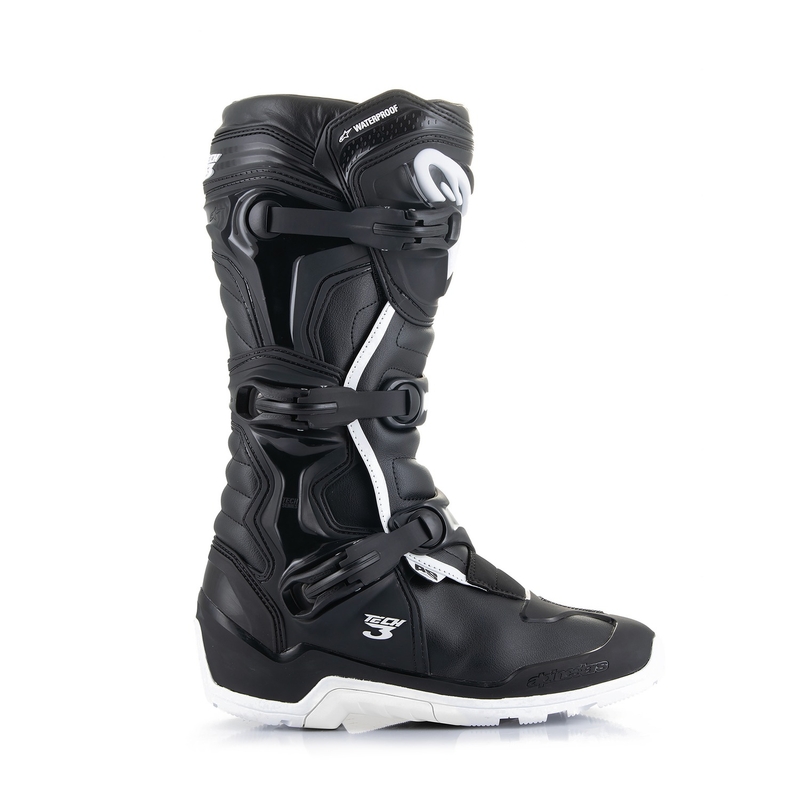 Alpinestars Tech 3 Enduro ūdensnecaurlaidīgi melnbalti motociklu zābaki