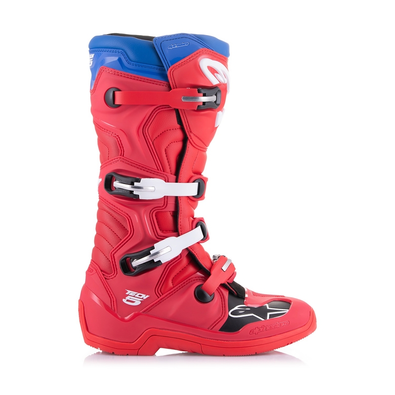 Alpinestars Tech 5 sarkani-zili-balti-melni motociklistu zābaki