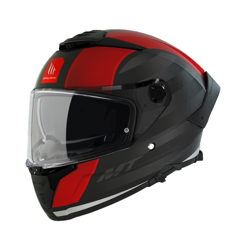 MT THUNDER 4 SV TREADS B5 melni-sarkana integrālā motocikla ķivere