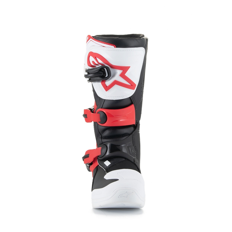 Alpinestars Tech 3S jauniešu balti un sarkani motociklu zābaki bērniem