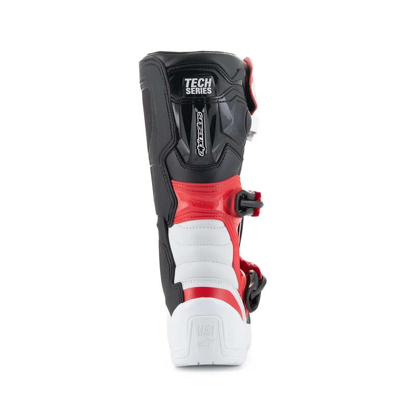Alpinestars Tech 3S jauniešu balti un sarkani motociklu zābaki bērniem