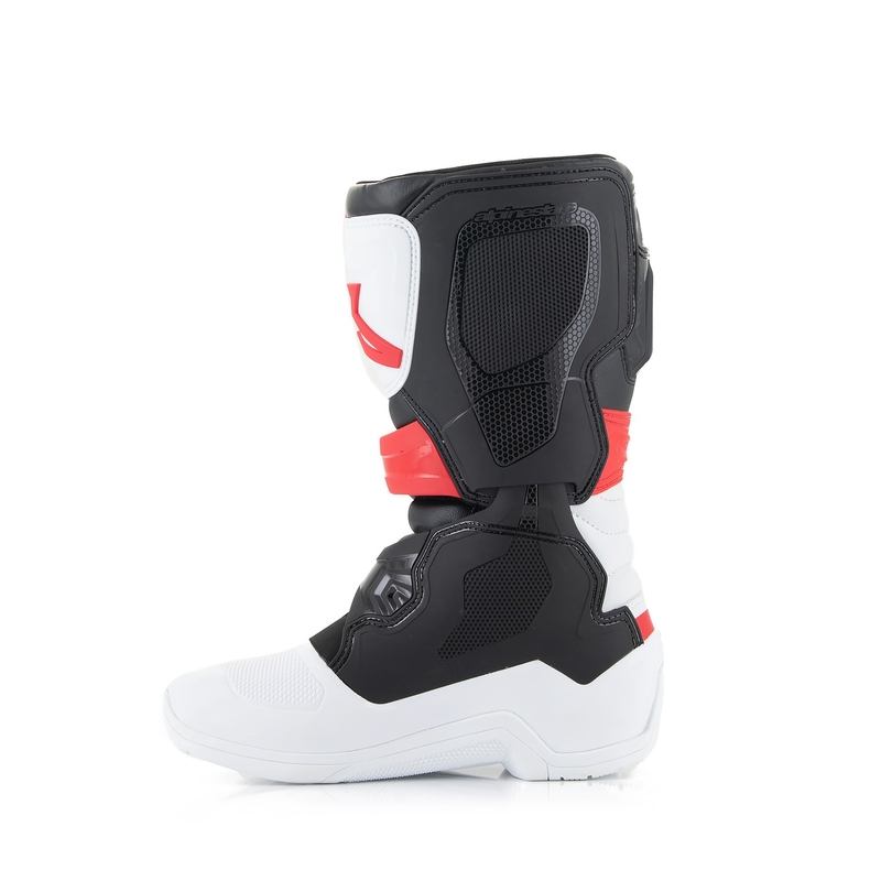 Alpinestars Tech 3S jauniešu balti un sarkani motociklu zābaki bērniem