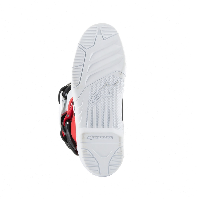 Alpinestars Tech 3S jauniešu balti un sarkani motociklu zābaki bērniem