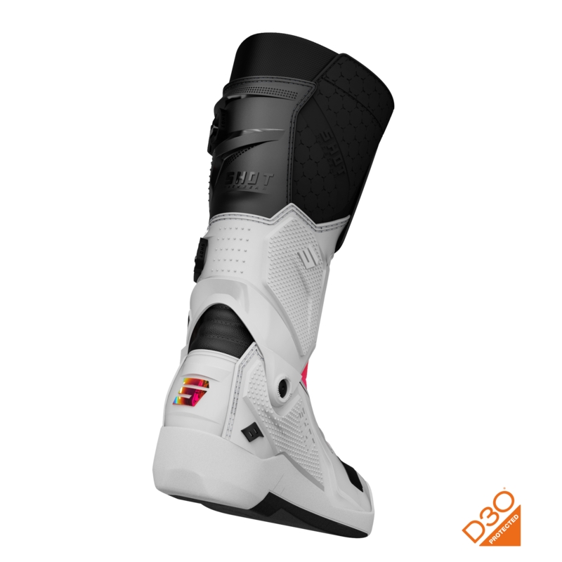 Shot Race 8 Holographic White-Black-Pink Motociklu zābaki