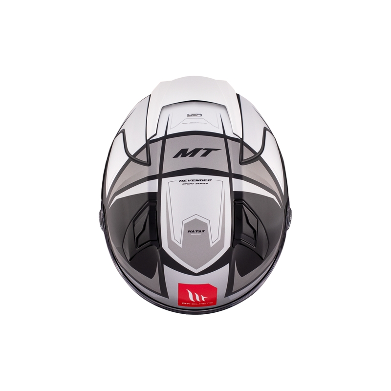 MT REVENGE 2 S HATAX B2 melns-pelēks-balts integrālā motocikla ķivere