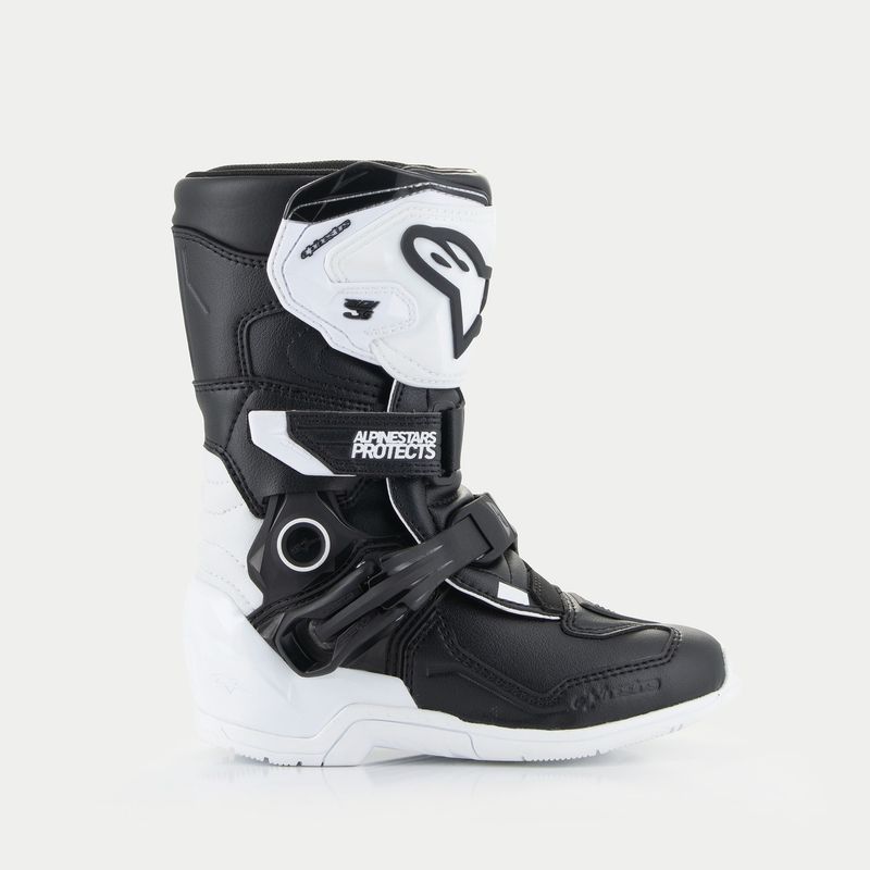 Alpinestars Tech 3S Bērnu melnbaltie motociklu zābaki