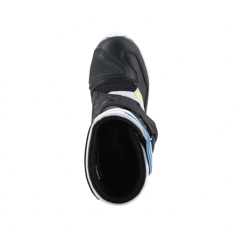 Alpinestars Tech 3S Kids balti-melni-zili motocikla zābaki