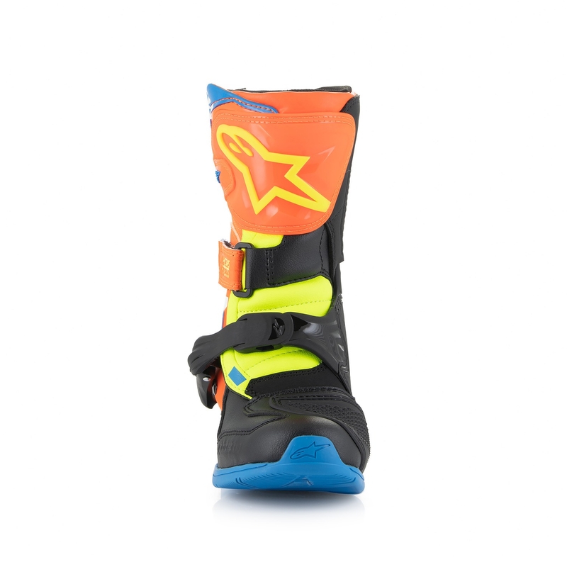 Alpinestars Tech 3S Kids fluo oranžs-zils-fluo dzeltens-melns motocikla zābaki
