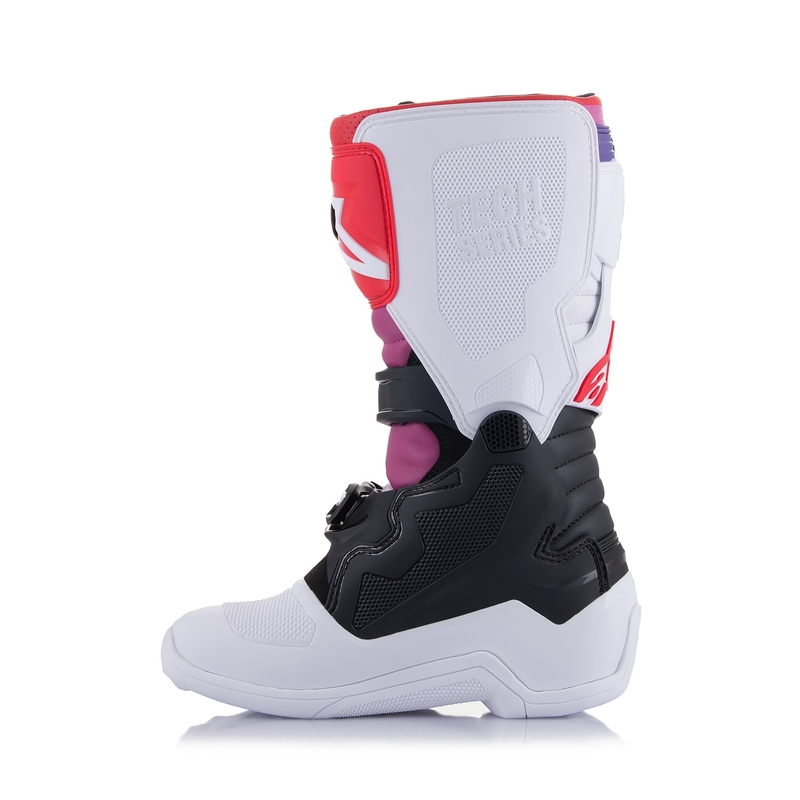 Alpinestars Tech 7 S bērnu motokrosa zābaki balti-melni-melni-arkani-zili-violeti
