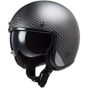Atvērt Motociklu ķivere LS2 OF601 Bob II Carbon Solid Black Matte