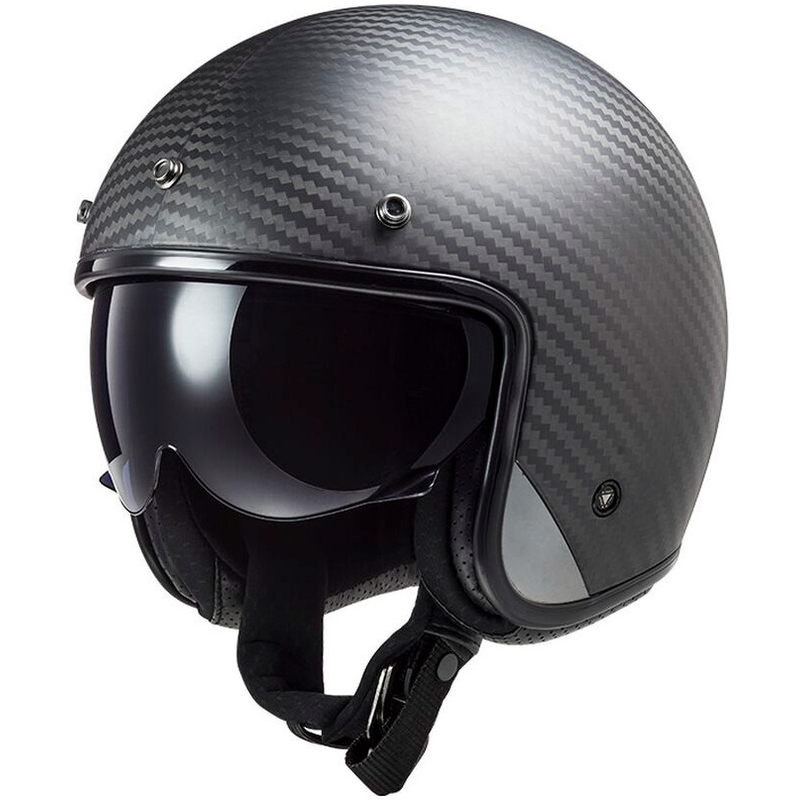 Atvērt Motociklu ķivere LS2 OF601 Bob II Carbon Solid Black Matte
