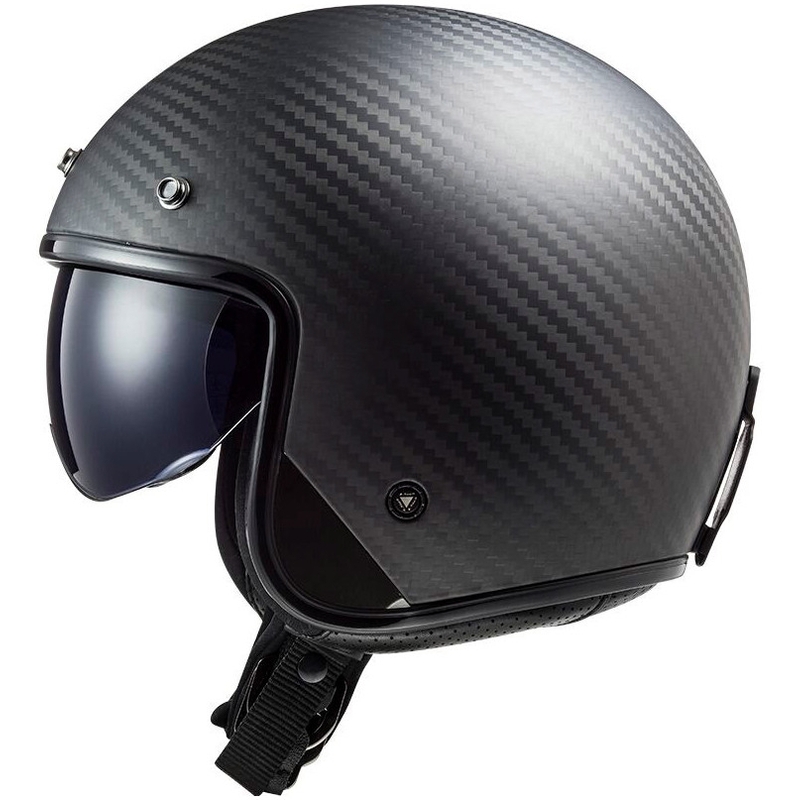 Atvērt Motociklu ķivere LS2 OF601 Bob II Carbon Solid Black Matte
