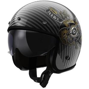 Atvērt Motociklu ķivere LS2 OF601 Bob II Carbon Custom Black Gloss