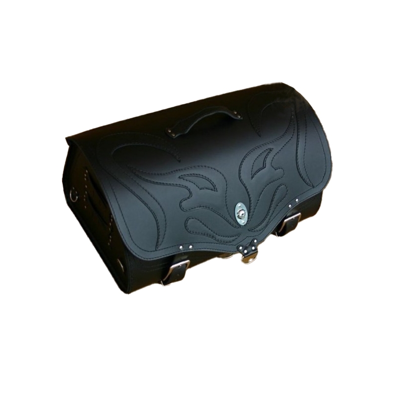RSA K22 Black Demon melna 42 l ādas motocikla soma