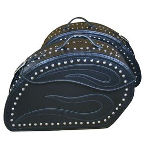 Ādas motocikla bagāžnieki RSA S152 melni ar kniedēm 18 l