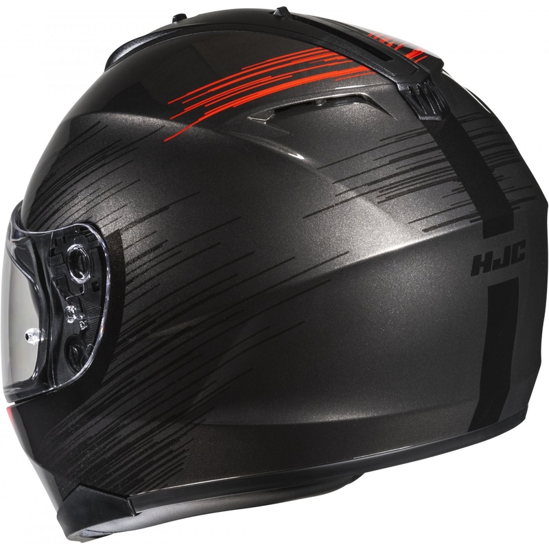 Integrēta motocikla ķivere HJC C70N Sway MC1 sarkanā-melnā krāsā