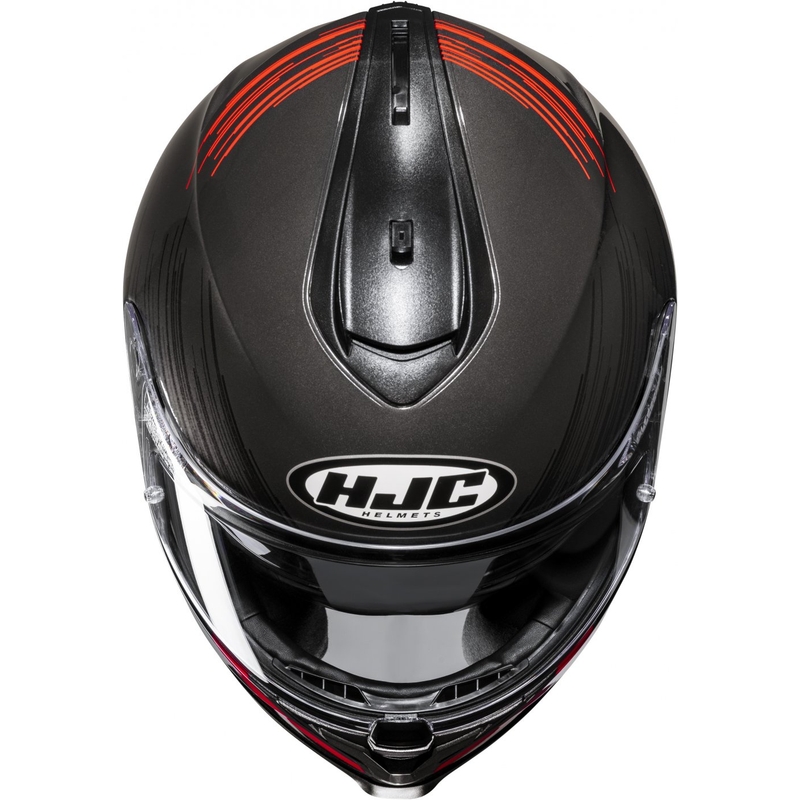 Integrēta motocikla ķivere HJC C70N Sway MC1 sarkanā-melnā krāsā