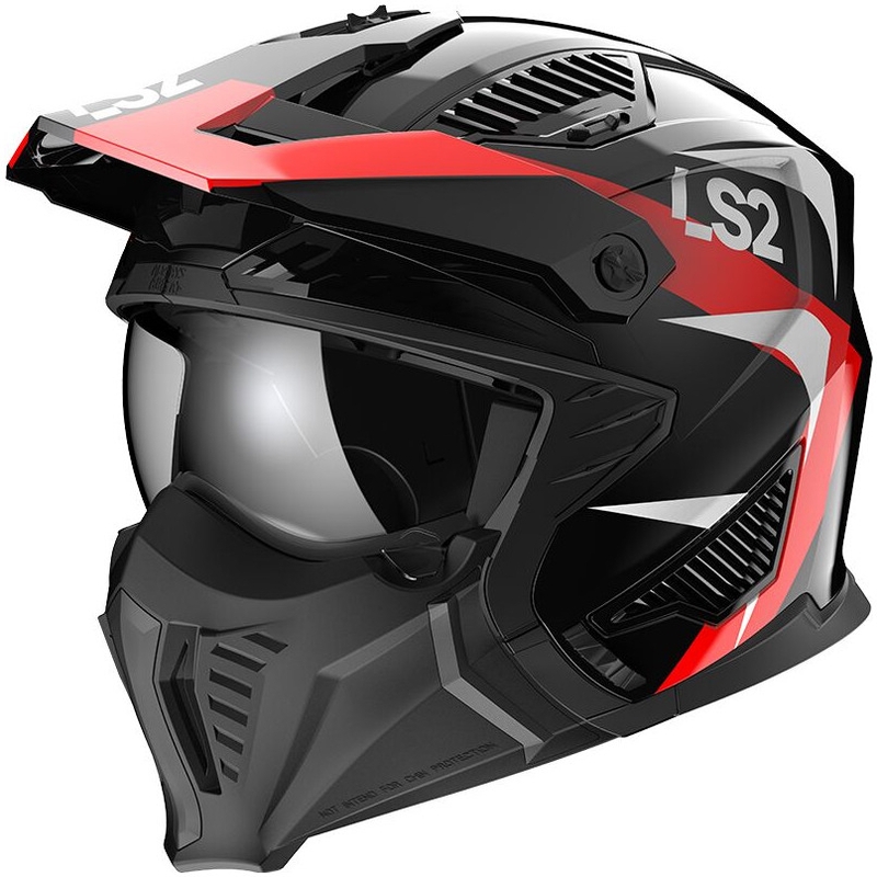 Moto ķivere LS2 OF606 Drifter Triality melns-arkans