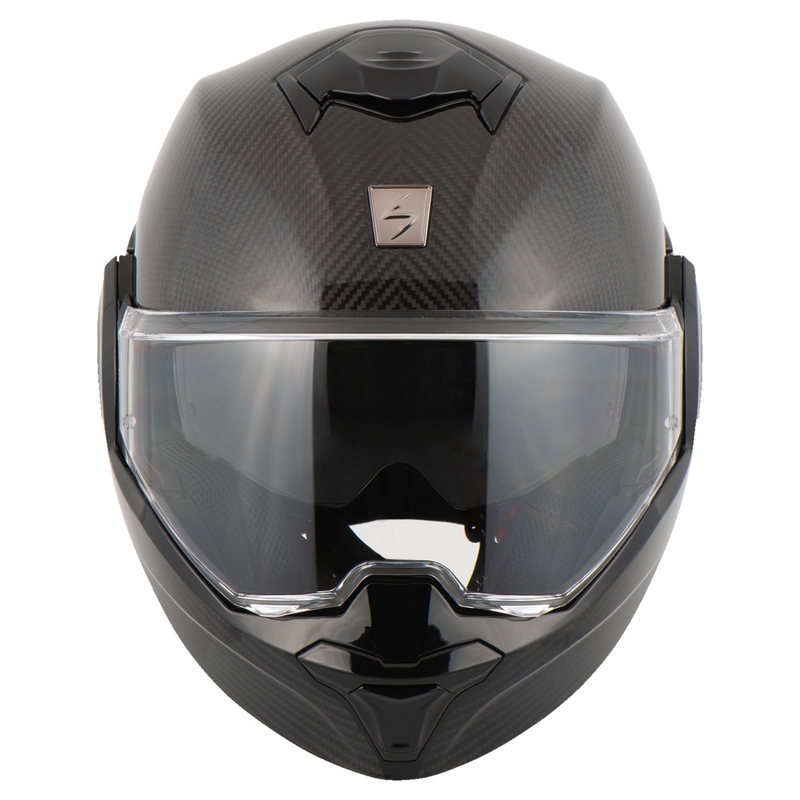 Flip-up ķivere Scorpion EXO-TECH EVO Carbon melna spīdīga - II pakāpe