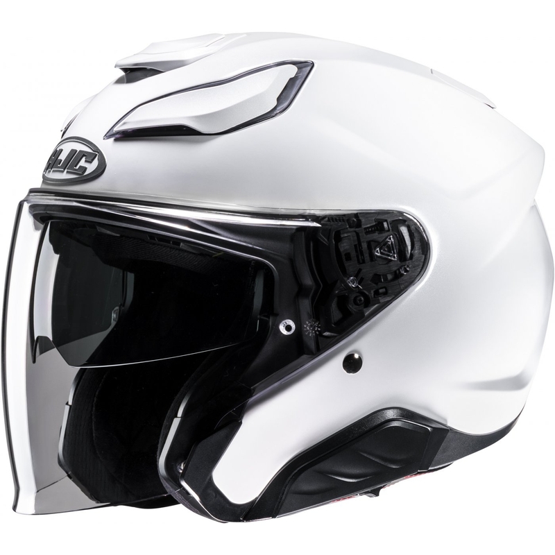 Atvērt motocikla ķivere HJC F31 Solid perlamutra balta