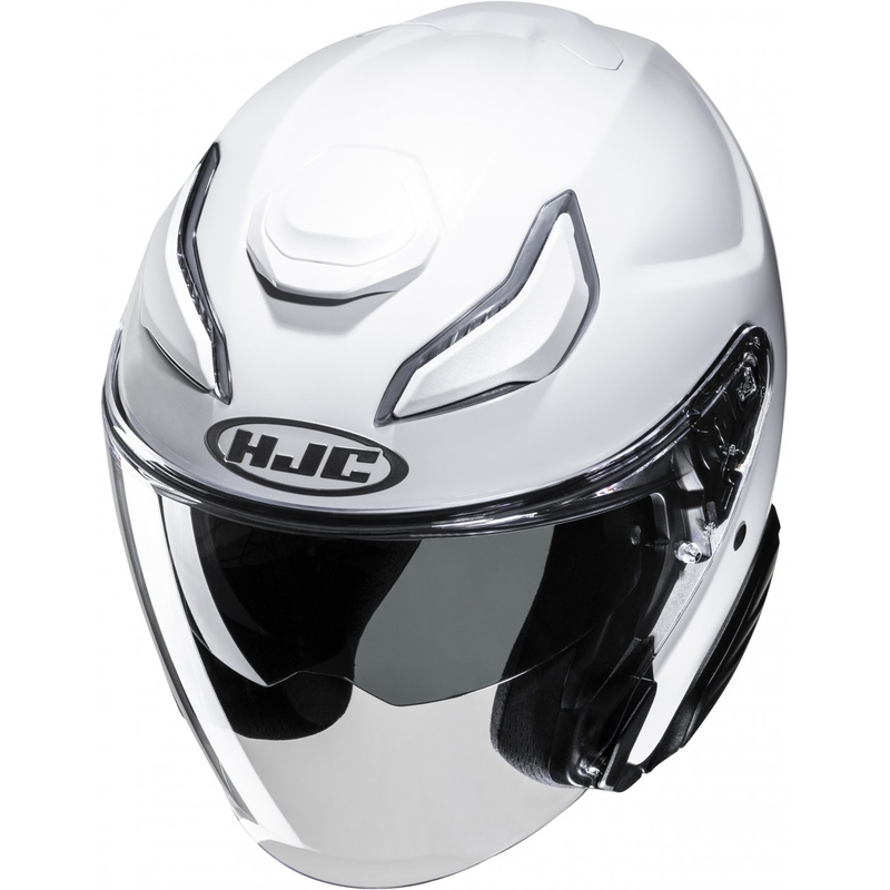 Atvērt motocikla ķivere HJC F31 Solid perlamutra balta