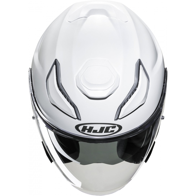Atvērt motocikla ķivere HJC F31 Solid perlamutra balta