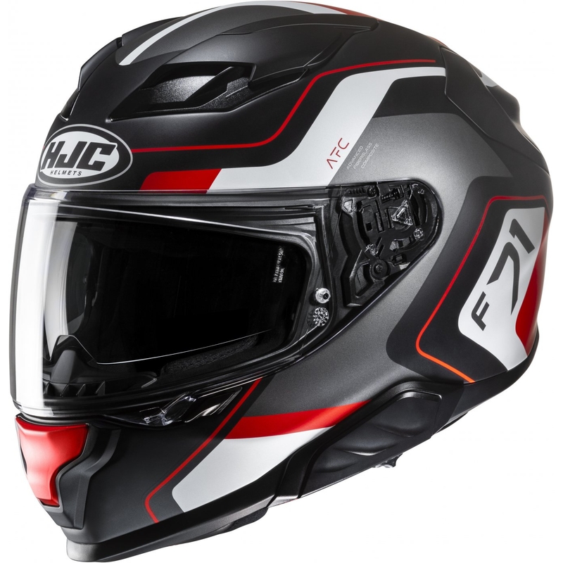 HJC F71 Arcan MC1SF melnā-pelēkā-sarkanā integrālā motocikla ķivere