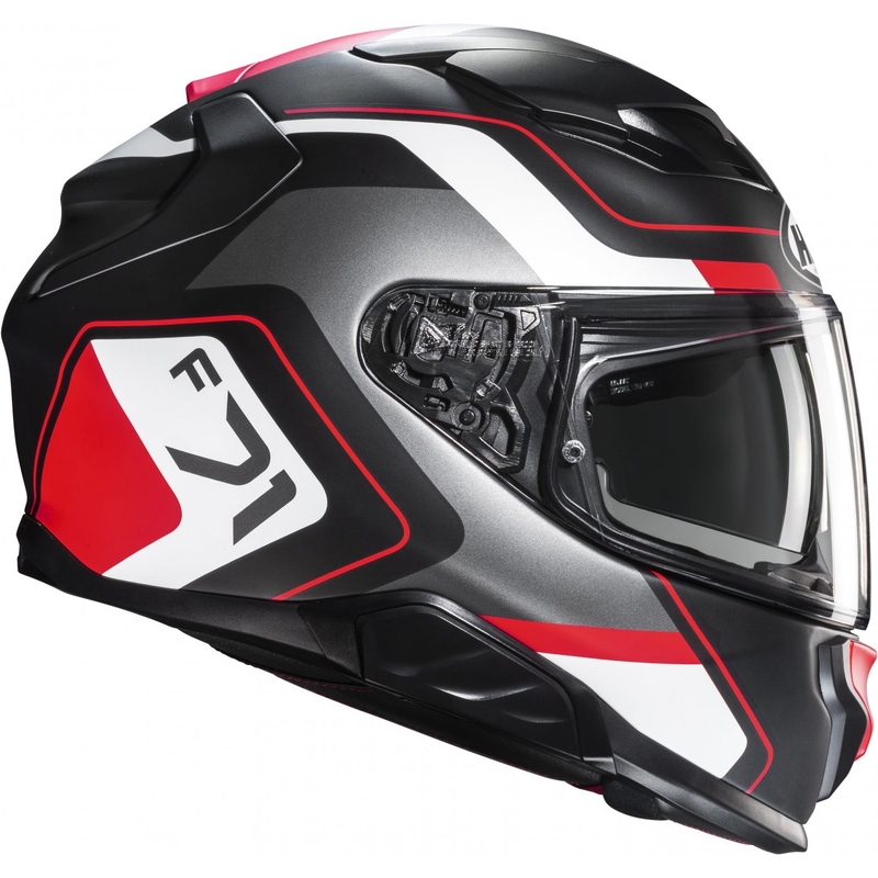 HJC F71 Arcan MC1SF melnā-pelēkā-sarkanā integrālā motocikla ķivere