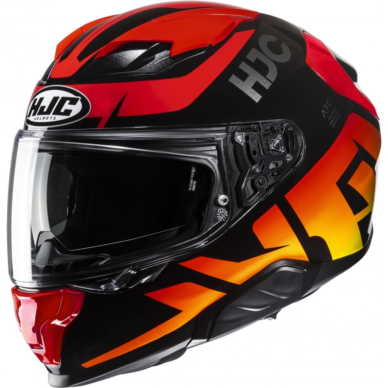 Integrēta motociklistu ķivere HJC F71 Bard MC1 melna-arkanā-oranža