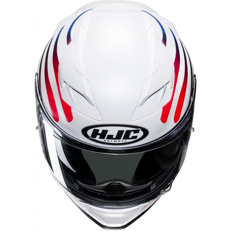 Integrēta motocikla ķivere HJC F71 Zen MC21SF balta un varavīksnes krāsā