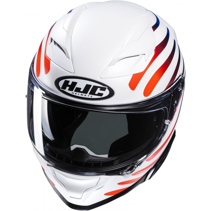 Integrēta motocikla ķivere HJC F71 Zen MC21SF balta un varavīksnes krāsā