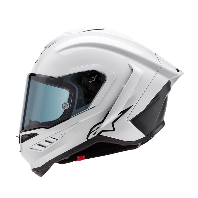 Alpinestars Supertech R-10 Solid carbon white matēta integrālā motocikla ķivere