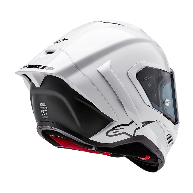 Alpinestars Supertech R-10 Solid carbon white matēta integrālā motocikla ķivere