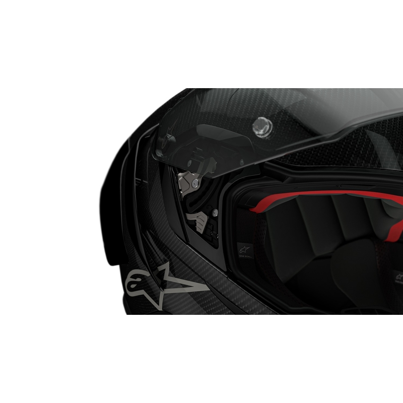 Alpinestars Supertech R-10 Team oglekļa fluo sarkanā-zilā-baltā matēta integrālā motocikla ķivere