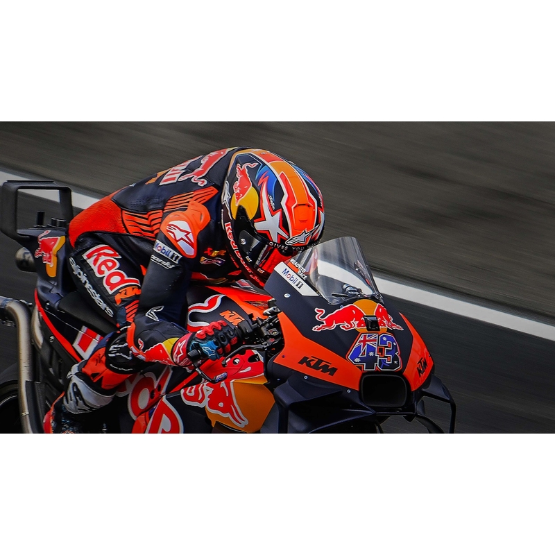 Alpinestars Supertech R-10 Team oglekļa fluo sarkanā-zilā-baltā matēta integrālā motocikla ķivere