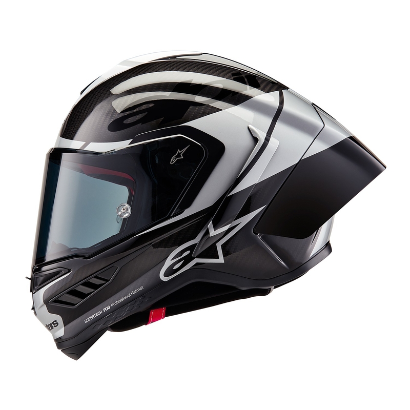 Alpinestars Supertech R-10 Element oglekļa sudraba- melna integrālā motocikla ķivere