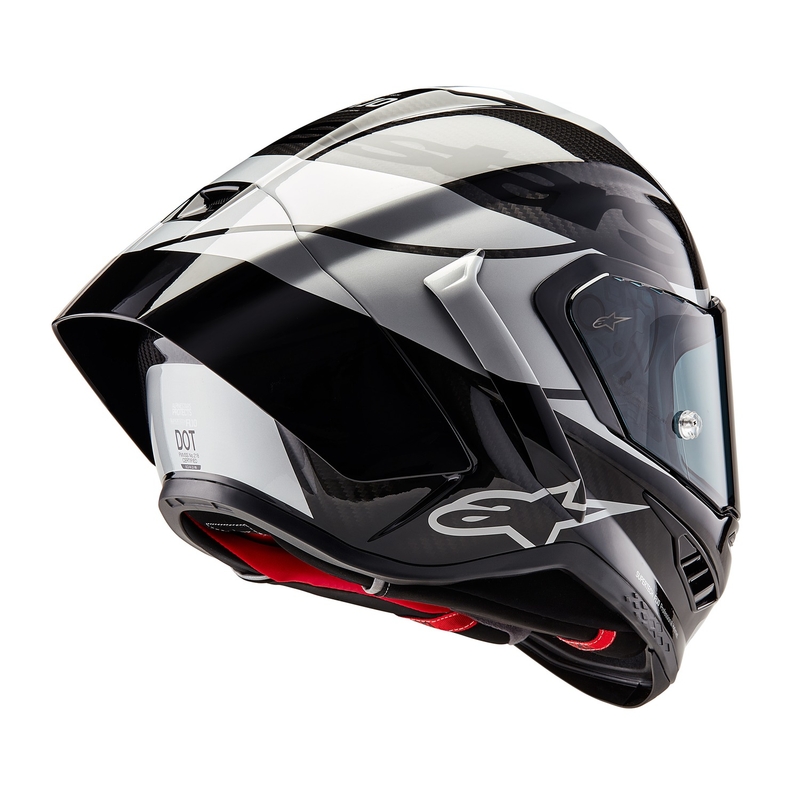 Alpinestars Supertech R-10 Element oglekļa sudraba- melna integrālā motocikla ķivere