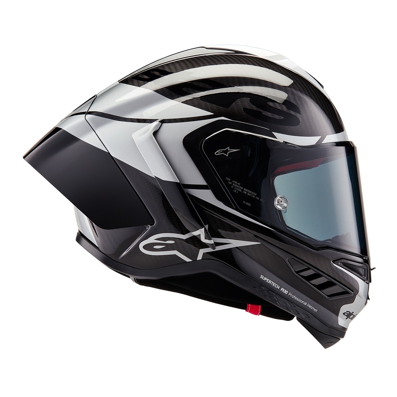 Alpinestars Supertech R-10 Element oglekļa sudraba- melna integrālā motocikla ķivere
