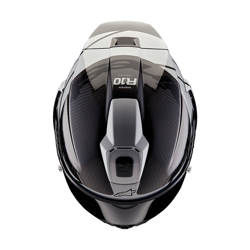 Alpinestars Supertech R-10 Element oglekļa sudraba- melna integrālā motocikla ķivere