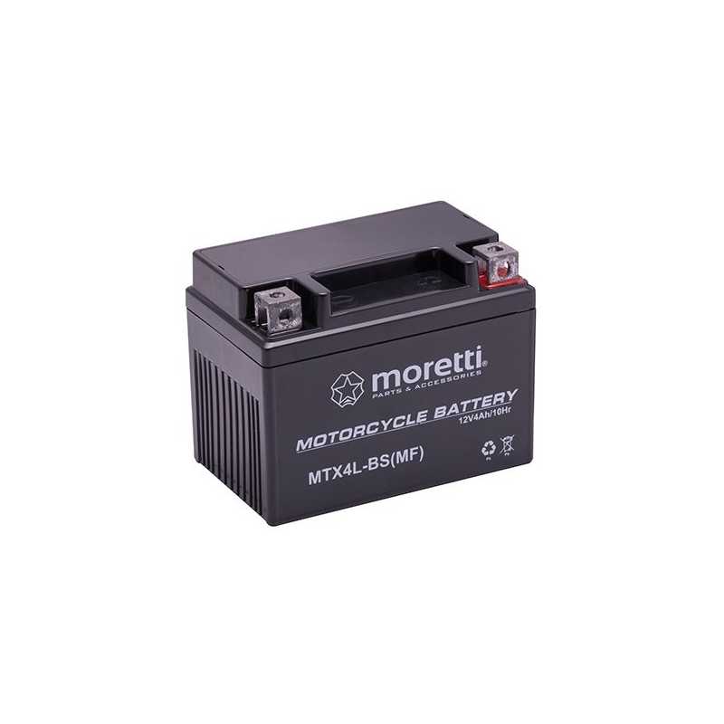 Moretti MTX4L-BS bezatkopšanas želejas akumulators, 12V 4Ah