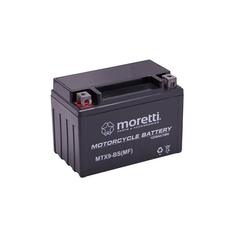 Moretti MTX9-BS bezatkopšanas želejas akumulators, 12V 8Ah